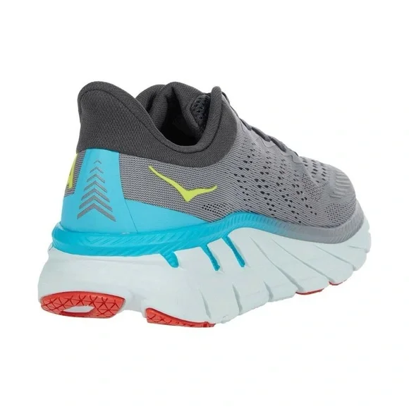 HOKA ONE ONE Clifton 7 Men Road Running Gray Mesh Sneakers Size 9 Men’s - Picture 3 of 12